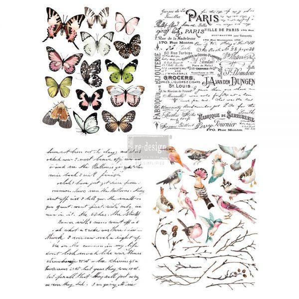 Parisian Butterflies Redesign with Prima transfer