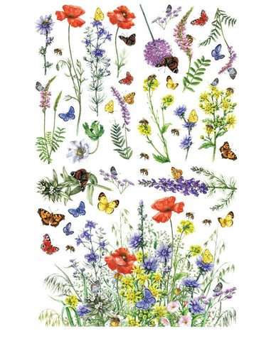 Wildflowers & Butterflies - Belles and Whistles Dixie Belle Rub on Transfer