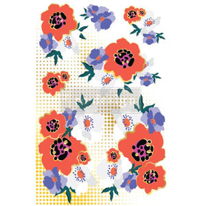 REDESIGN DECOR TRANSFERS® – CECE MODERNIST FLORAL – TOTAL SHEET SIZE 24″X35″, CUT INTO 2 SHEETS