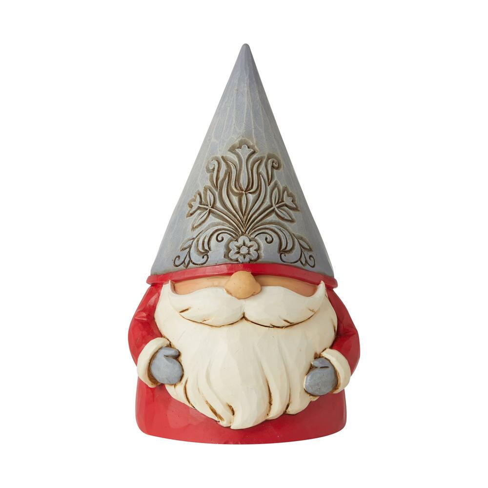 Grey Floral Hat Gnome - 6006625