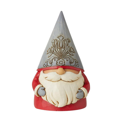 Grey Floral Hat Gnome - 6006625